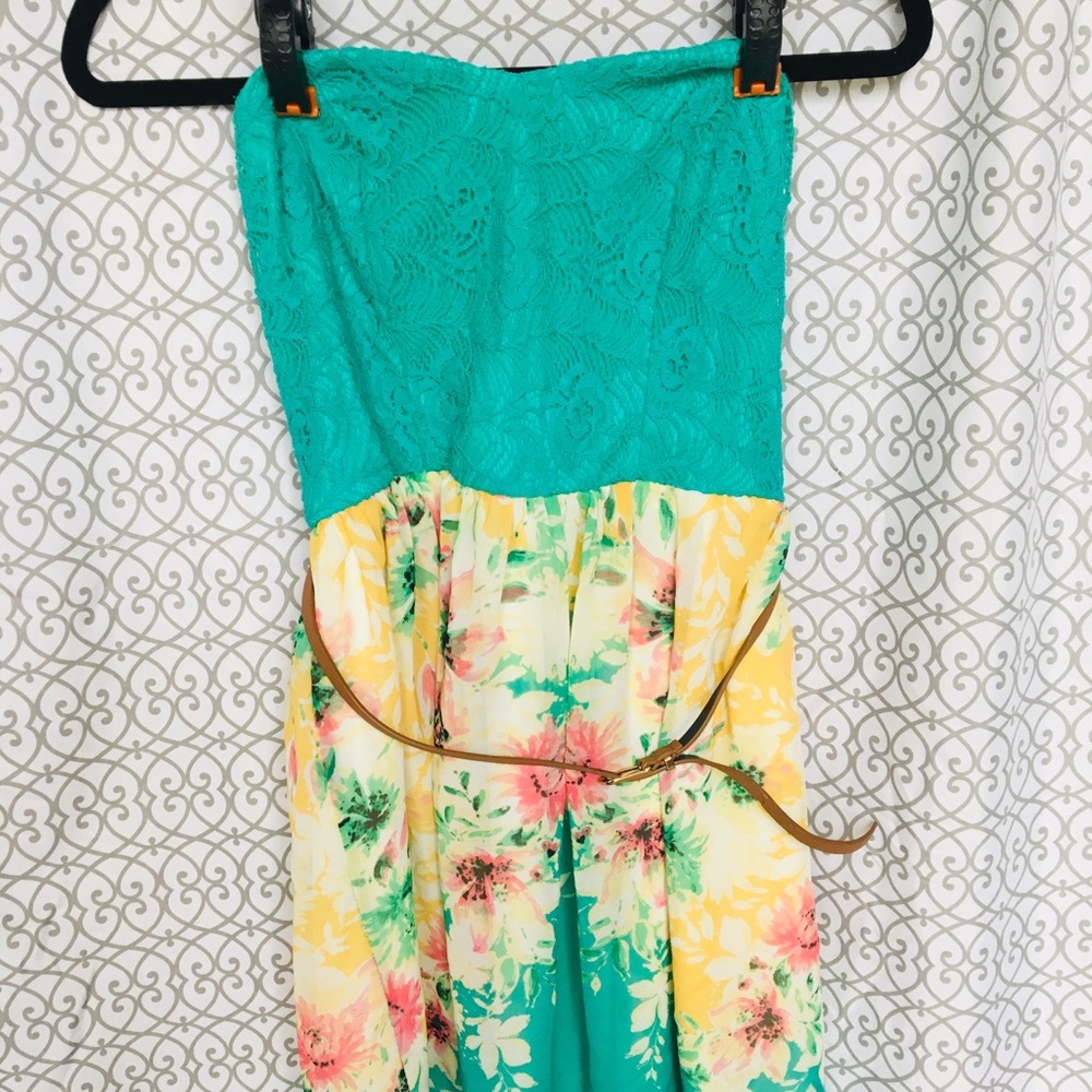 Strapless spring dress
